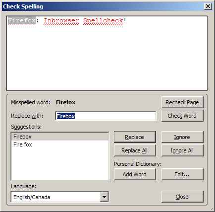 Spellcheck for Firefox!